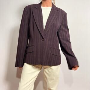 Vintage Bob Mackie Purple Pinstripe Blazer - Size 12 (Fits Medium)